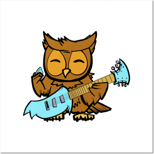 Owl Guitarist Posters and Art